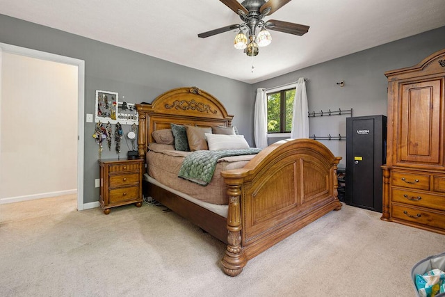 930 N Bickett Rd, Xenia, OH 45385 - bedroom featuring light colored carpet and a ceiling fan