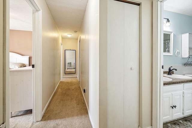 930 N Bickett Rd, Xenia, OH 45385 - hall featuring a sink and light colored carpet