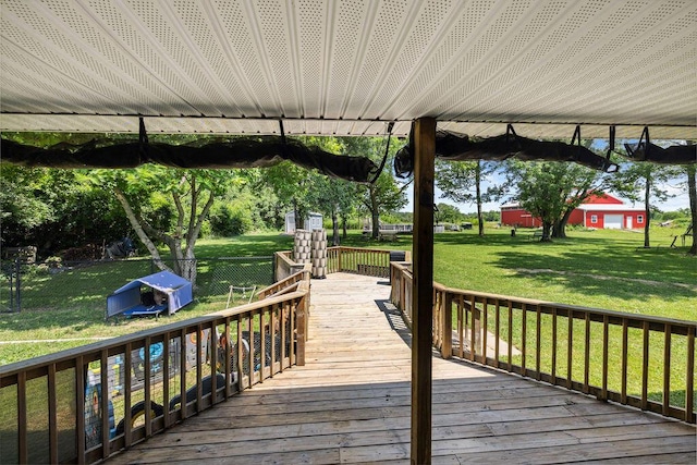 930 N Bickett Rd, Xenia, OH 45385 - wooden terrace featuring a lawn