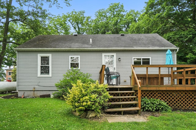 5638 Old Rte 70, Springfield, OH 45502 - back of house featuring a deck, a yard, and roof with shingles