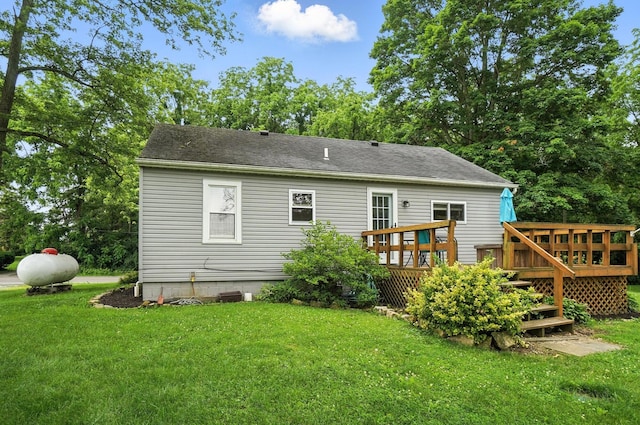 5638 Old Rte 70, Springfield, OH 45502 - back of property featuring a yard and a wooden deck