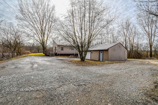 view of front of home with a deck