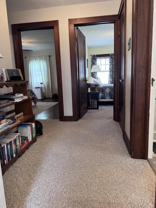 607 W S St, Saint Marys, OH 45885 - hall with carpet floors, healthy amount of natural light, and baseboards