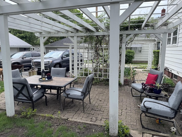 607 W S St, Saint Marys, OH 45885 - view of patio featuring a pergola and outdoor dining space