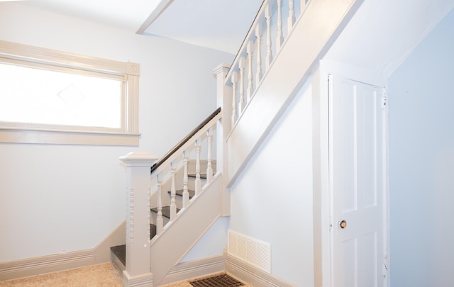 stairway with carpet