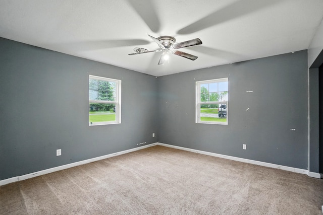 1324 Glenn Ave, Lima, OH 45806 - empty room featuring plenty of natural light, ceiling fan, and carpet flooring