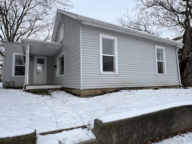 view of snowy exterior