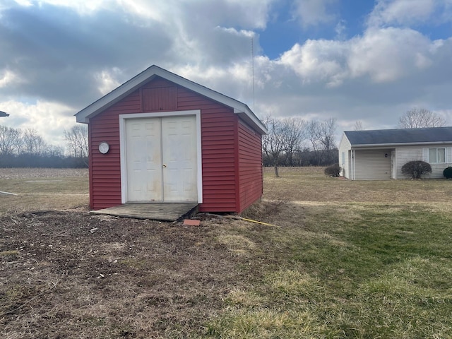 view of shed