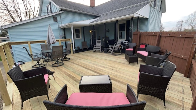 23 E Columbus Rd, South Charleston, OH 45368 - deck with an outdoor living space and outdoor dining space