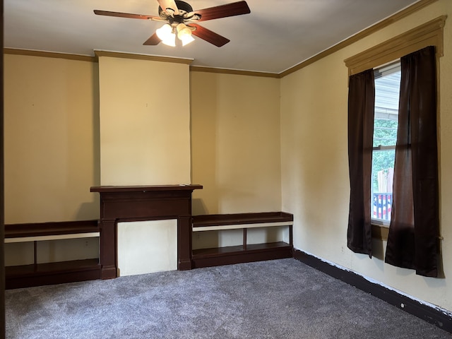 23 E Columbus Rd, South Charleston, OH 45368 - unfurnished room with carpet, crown molding, and ceiling fan