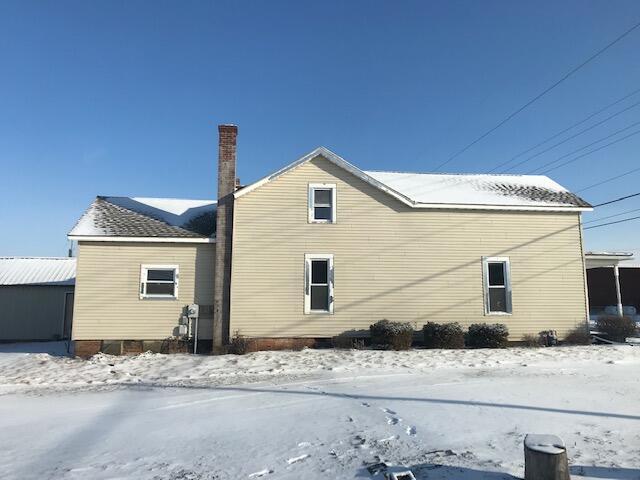 view of snow covered exterior