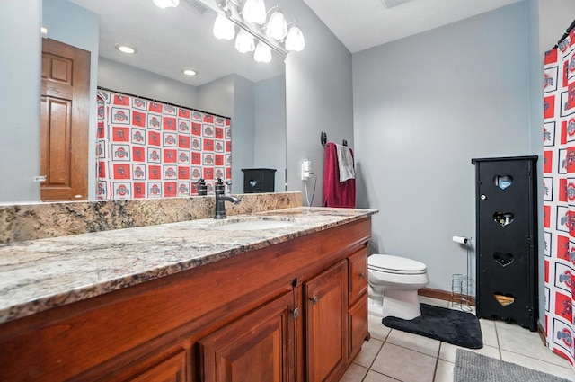 891 N Tecumseh Rd, Springfield, OH 45504 - full bath featuring vanity, tile patterned floors, and a shower with curtain