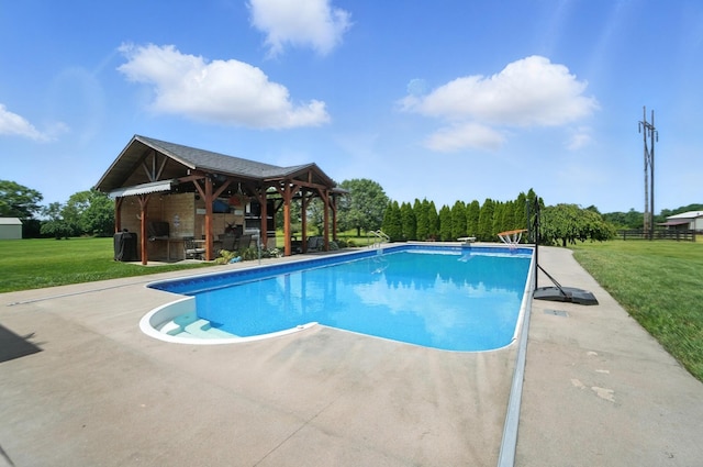 891 N Tecumseh Rd, Springfield, OH 45504 - outdoor pool with a patio area, a diving board, and a gazebo