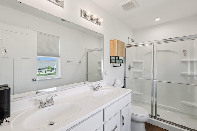8202 Cherry Birch Dr, Tipp City, OH 45371 - bathroom featuring a shower stall and double vanity