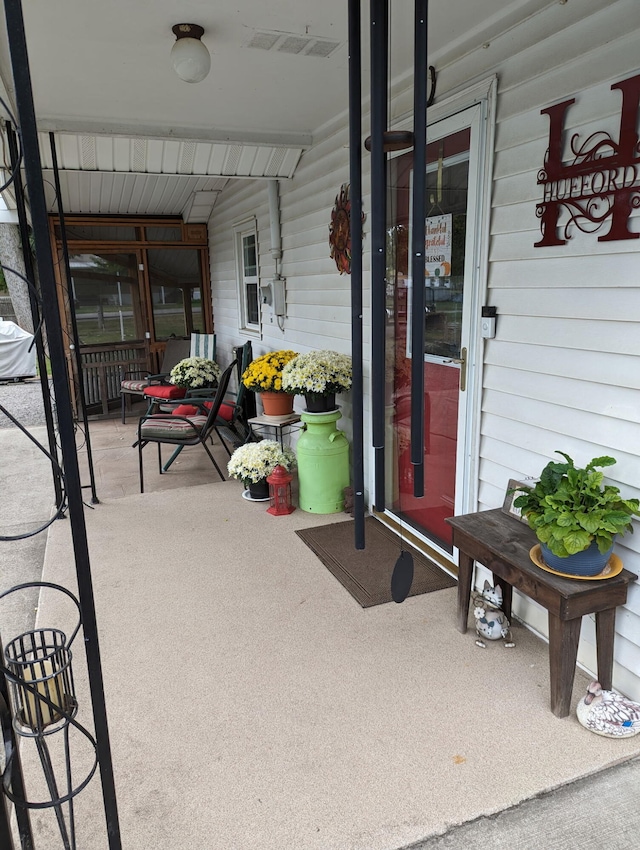 view of patio with covered porch