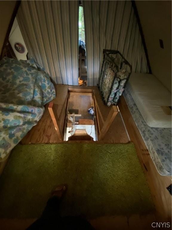 bedroom featuring wood-type flooring