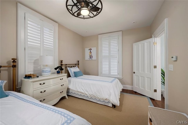 bedroom featuring dark hardwood / wood-style floors