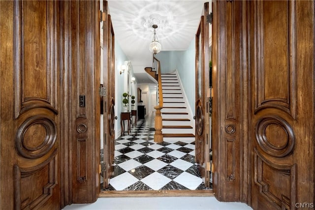 interior space with tile flooring