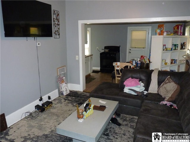 view of tiled living room