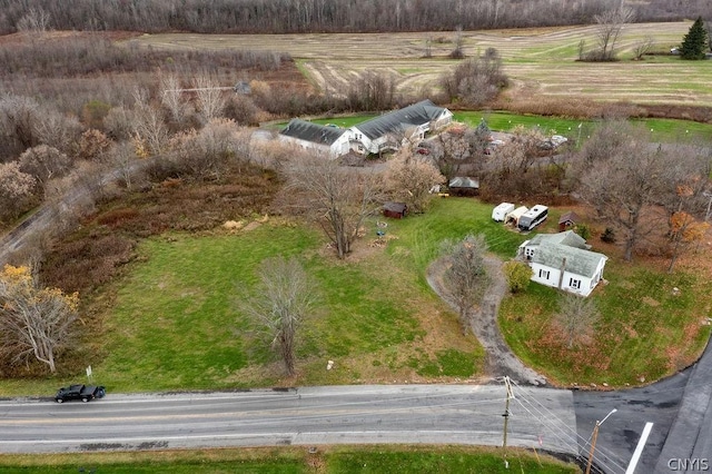 drone / aerial view with a rural view