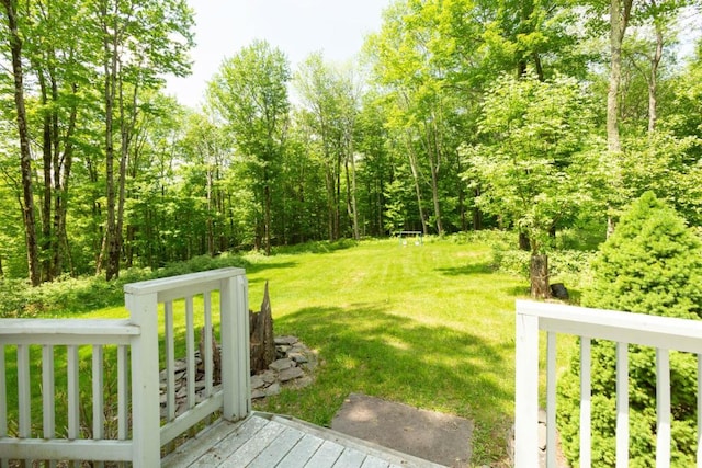 view of yard featuring a deck