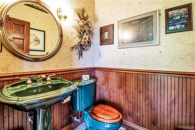 1567 Lake Rd, Porter, NY 14174 - bathroom with toilet and wooden walls