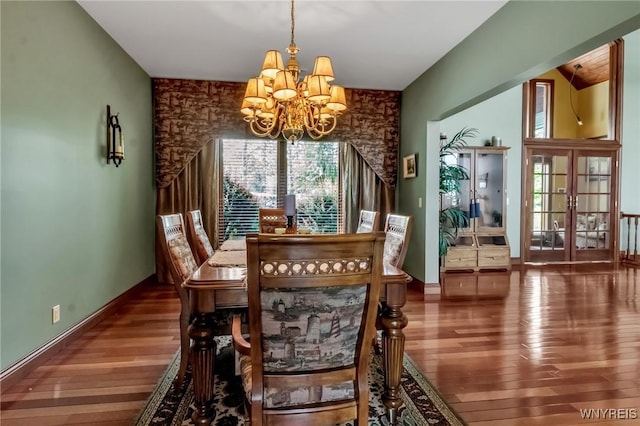 1567 Lake Rd, Porter, NY 14174 - dining room with a chandelier, hardwood / wood-style flooring, and plenty of natural light