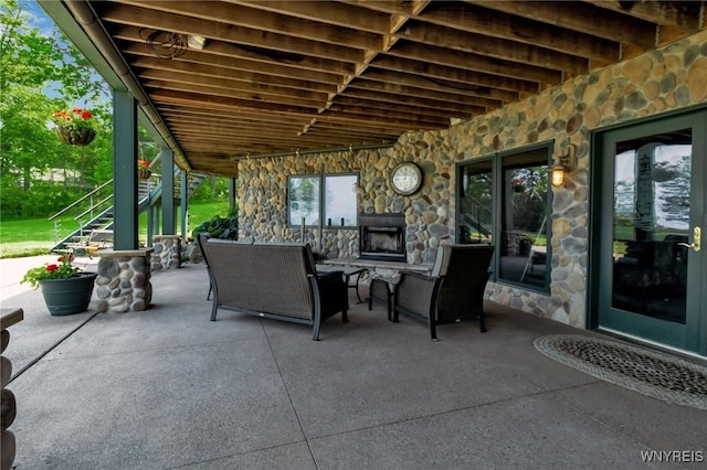 1567 Lake Rd, Porter, NY 14174 - view of patio / terrace featuring stairs and an outdoor hangout area