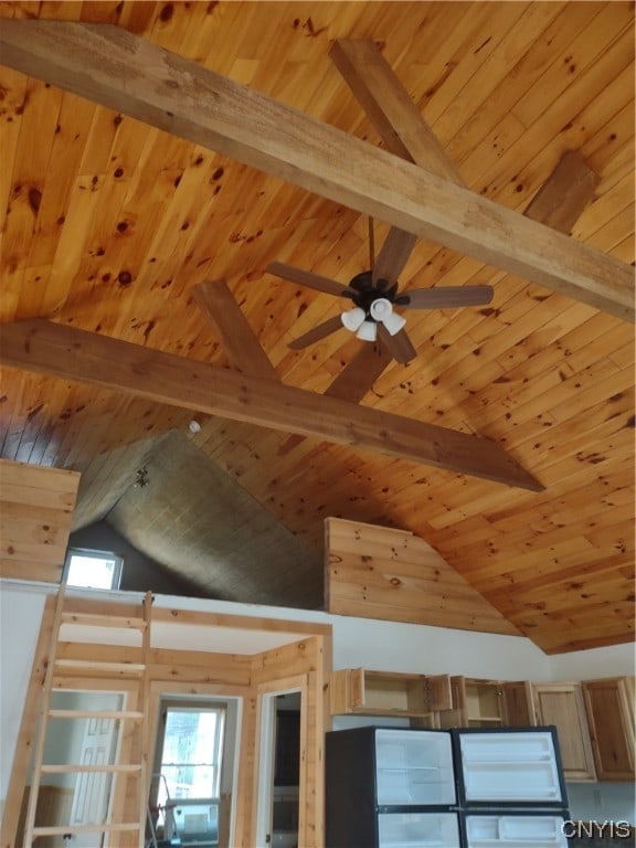 details featuring wooden ceiling and beam ceiling