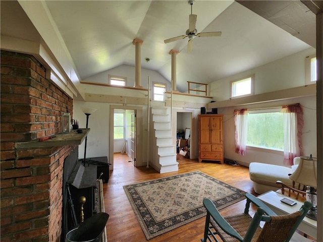 151 Schultz Rd, Sanford, NY 13754 - living area featuring a wealth of natural light, wood finished floors, and a ceiling fan