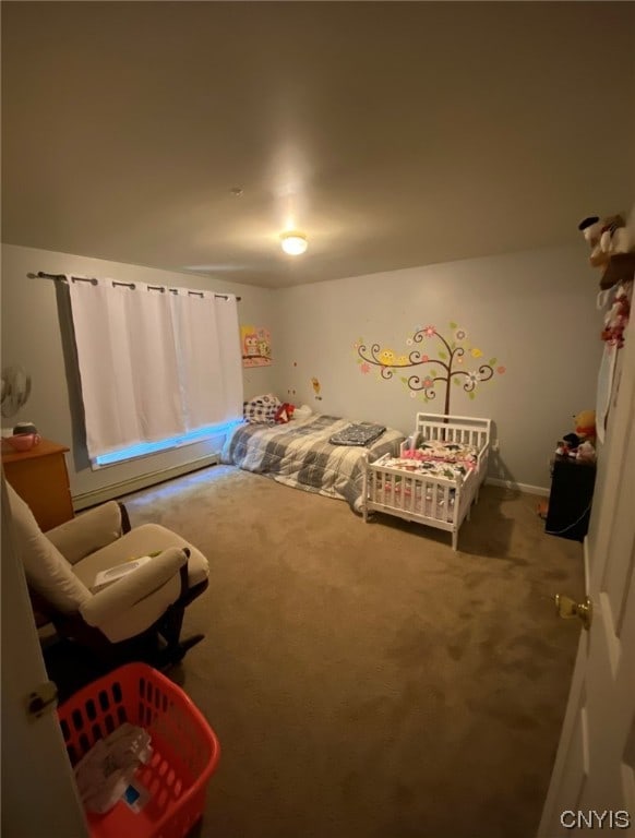 bedroom with carpet floors