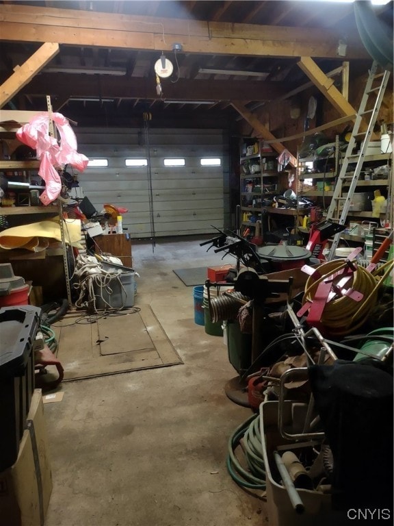 view of garage