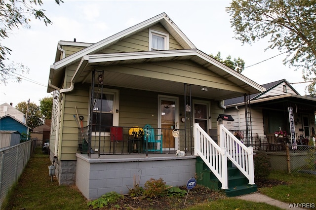 bungalow with covered porch