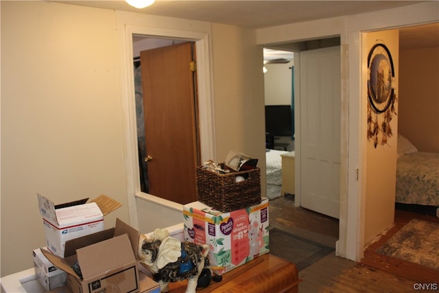 home office featuring wood-type flooring