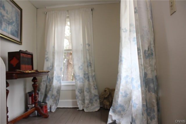 miscellaneous room featuring hardwood / wood-style flooring