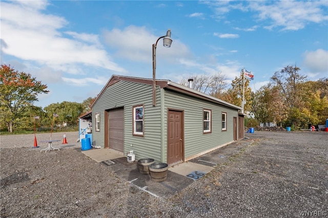 exterior space featuring a garage