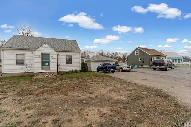 exterior space with a garage