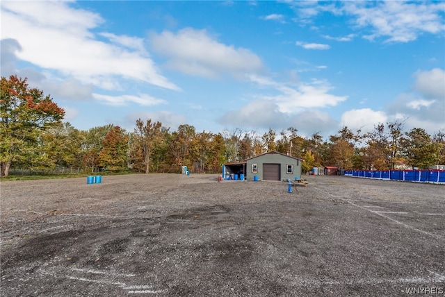 view of play area featuring an outdoor structure