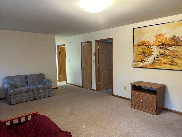 living room with carpet flooring