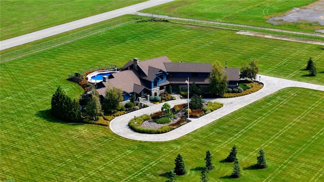 bird's eye view featuring a rural view