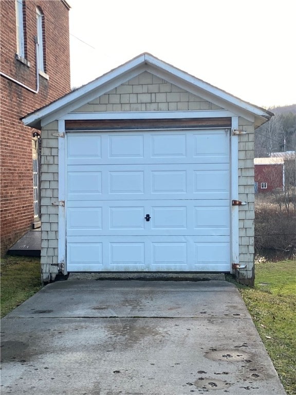 view of garage