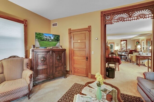 view of carpeted living room