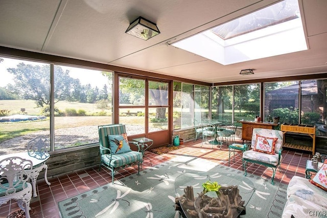 sunroom / solarium with a skylight