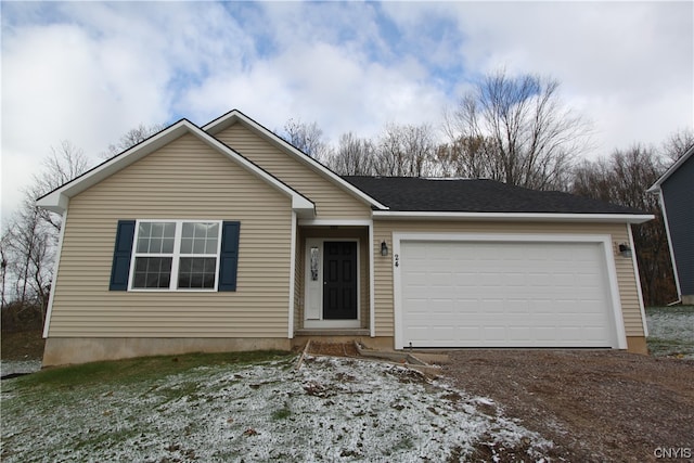 view of front of home with a garage