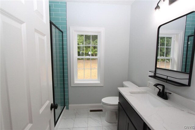 LOT214 Tall Tree Ln, Lysander, NY 13027 - full bath with marble finish floor, toilet, a healthy amount of sunlight, and a tile shower