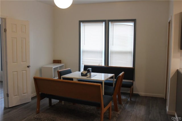 4966 State Route 31, Clay, NY 13041 - dining room with dark wood finished floors, baseboards, and a desk