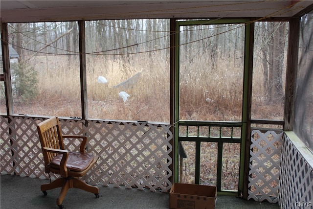 view of unfurnished sunroom