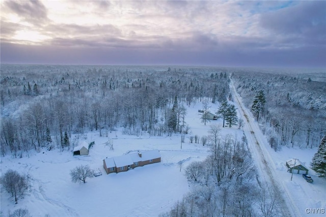 view of snowy aerial view