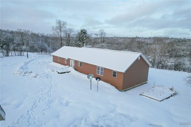 view of snowy aerial view