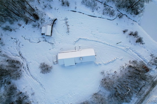 view of snowy aerial view